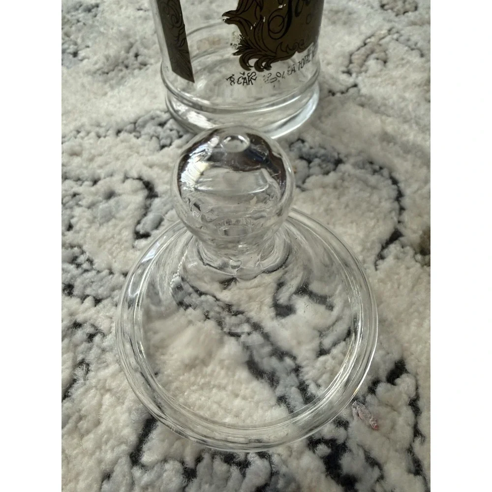 Vintage Jar With Lid/Apothecary W/Gold Trim ~6.5